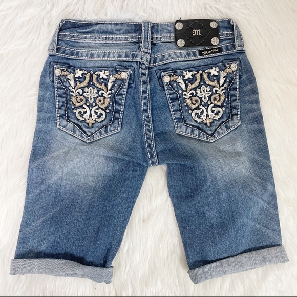 MISS ME Bermuda Capri Jeans - Girls 12 - Picture 3 of 10